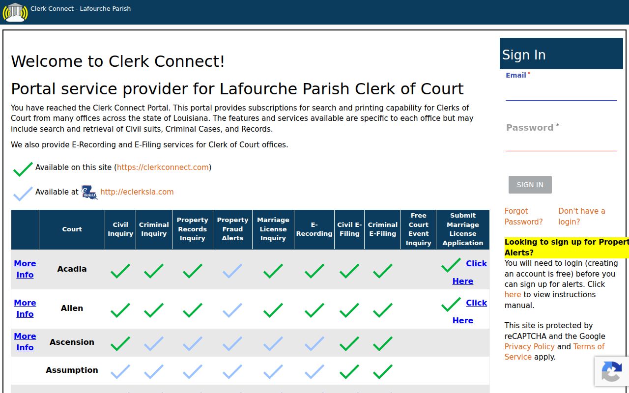 Lafourche Parish case search official-record access