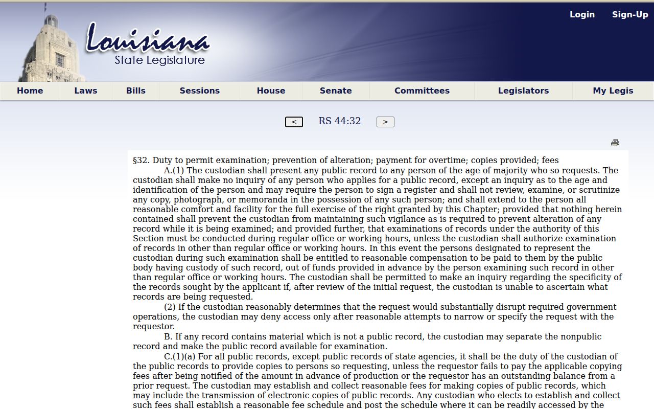Lafourche Parish case search Louisiana public-record access procedure