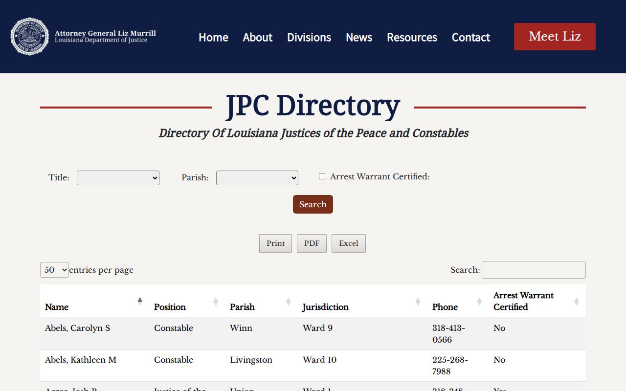 Lafourche Parish case search Louisiana justice court directory
