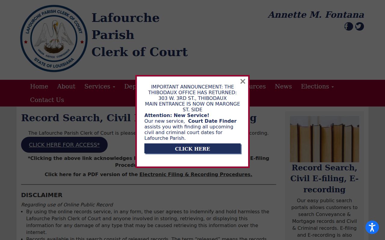 Lafourche Clerk civil electronic filing information