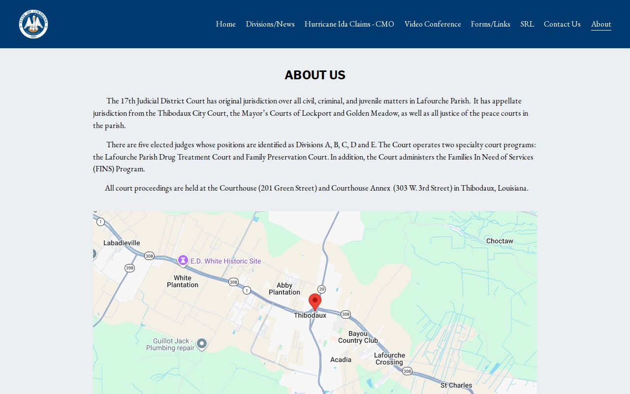 17th Judicial District Court Lafourche jurisdiction and court information