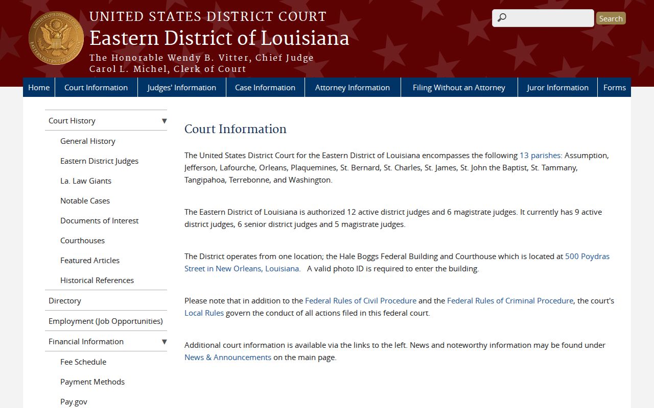 Lafourche Parish court records Eastern District of Louisiana information