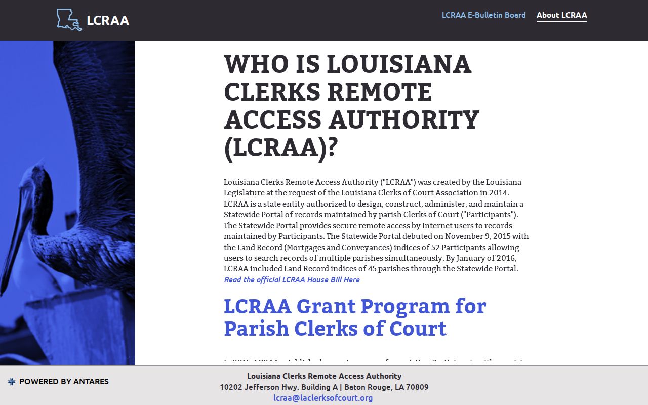 Louisiana Clerks Remote Access Authority statewide portal information