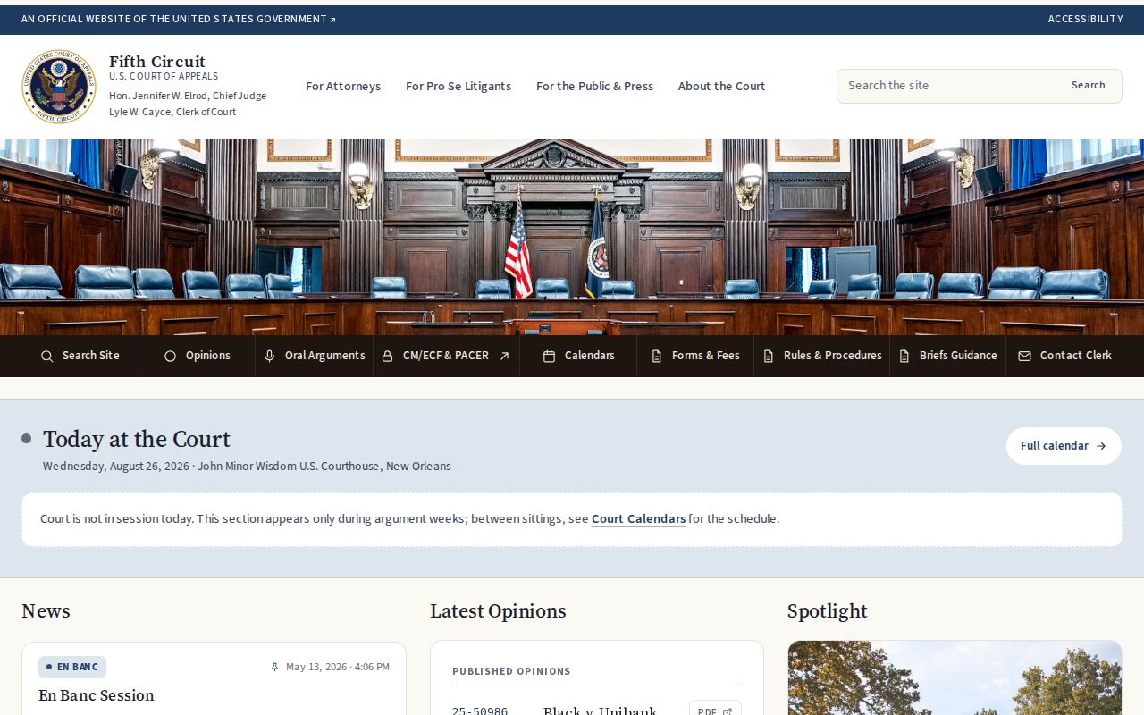 United States Court of Appeals for the Fifth Circuit official website